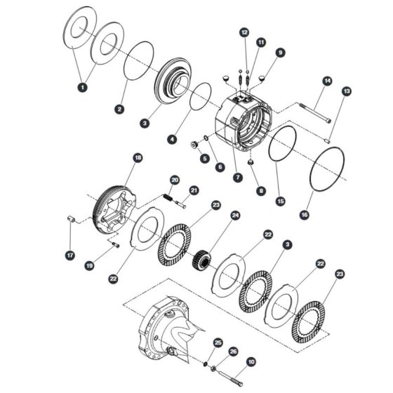 Brakes Rear Axle for Skyjack SJ9233 RT Scissor Lift