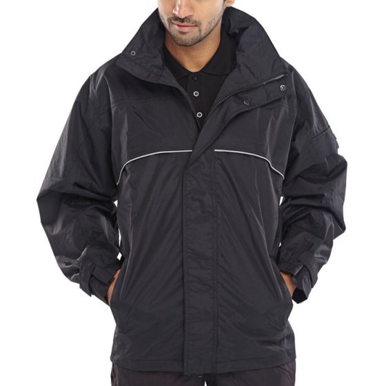 Springfield Jacket Lightweight Breathable Fabric & Hi-Vis Piping Black LGE
