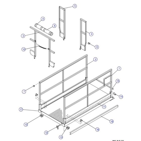 Main Platform, Hinged Railings (Model 4620) Assembly  for Skyjack SJIII 3220 DC Scissor Lift