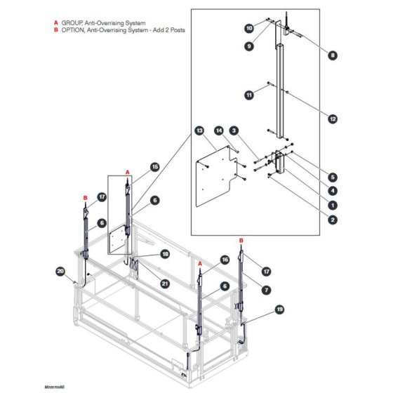 Anti-Overrising System Assembly (KC Only) for Skyjack SJIII 4740 DC Scissor Lift