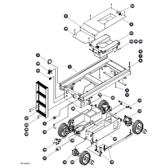 Base Assembly for Skyjack SJIII 4740 DC Scissor Lift