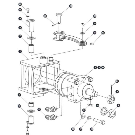 Front Hub Assembly for Skyjack SJIII 4740 DC Scissor Lift