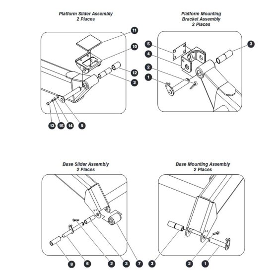 Scissor Mounting Hardware Assembly for Skyjack SJIII 4740 DC Scissor Lift