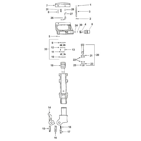 Cylinder for Sullair SK10 Breaker - 68723072 (POA)