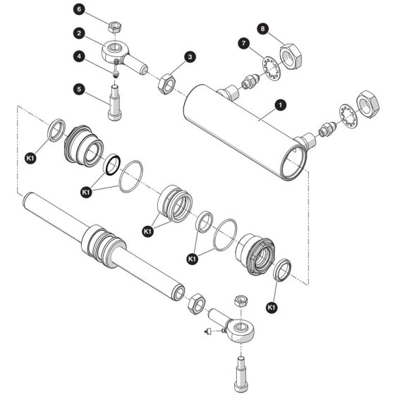 Steer Cylinder Assembly for Skyjack SJ3215 DC Scissor Lift