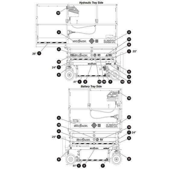 Decals -1 for Skyjack SJ3215 DC Scissor Lift