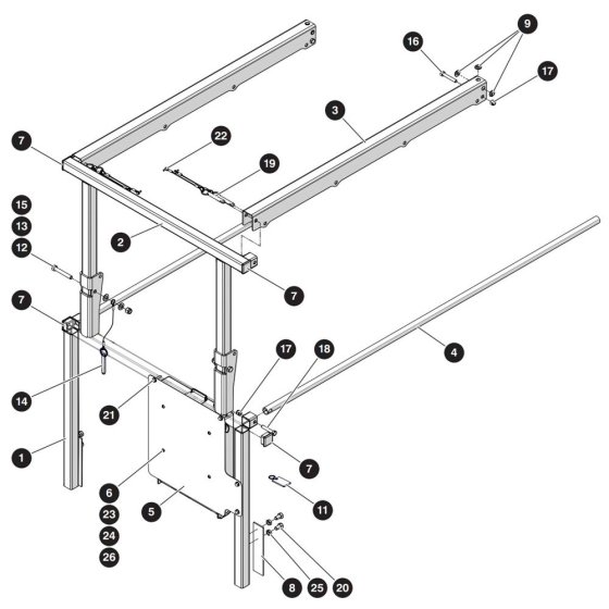 Extension Railing Assembly for Skyjack SJ3215 DC Scissor Lift