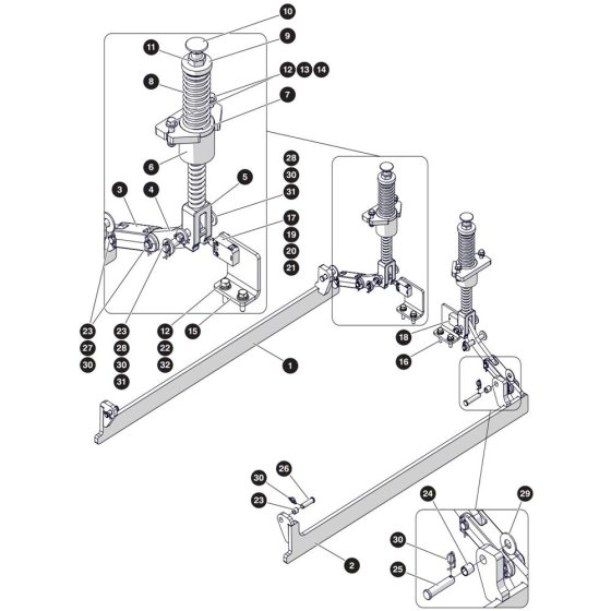 Pothole Protection Device Assembly for Skyjack SJ3219 DC Scissor Lift