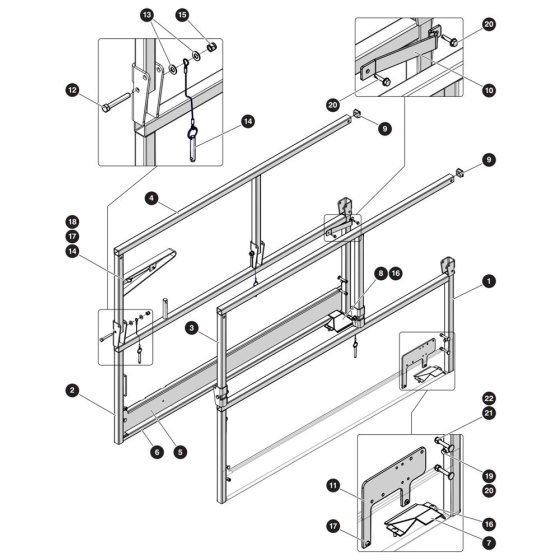 Hinged Railing Assembly for Skyjack SJ3219 DC Scissor Lift