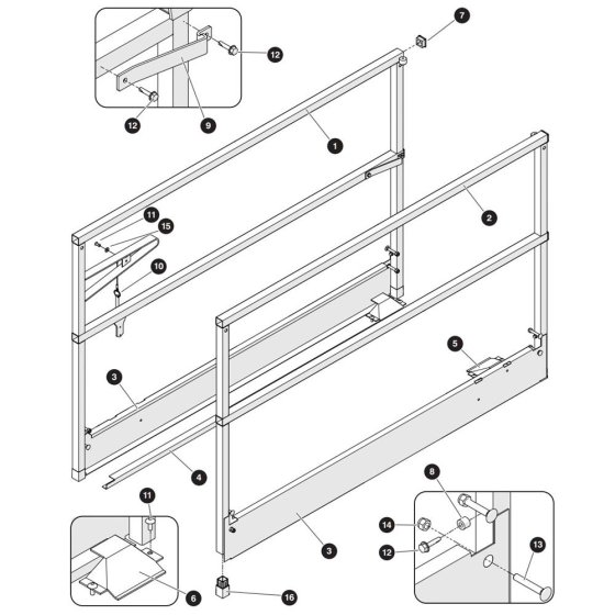 Main Platform Solid Railing Assembly for Skyjack SJ3219 E DC Scissor Lift