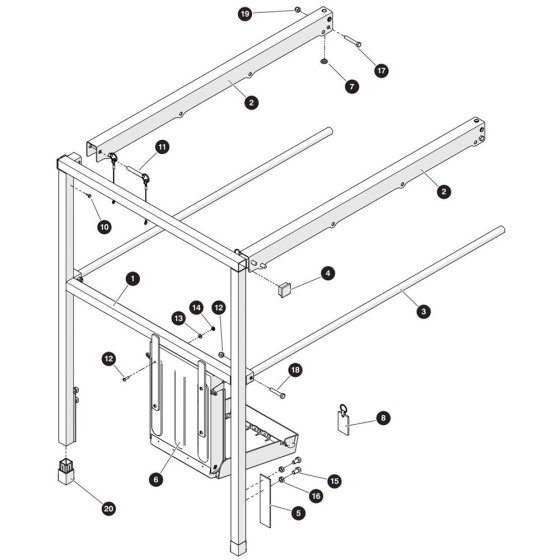 Extension Platform Solid Railing Assembly for Skyjack SJ3219 E DC Scissor Lift