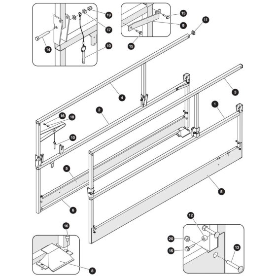 Main Platform Railing Assembly for Skyjack SJ3226 E DC Scissor Lift