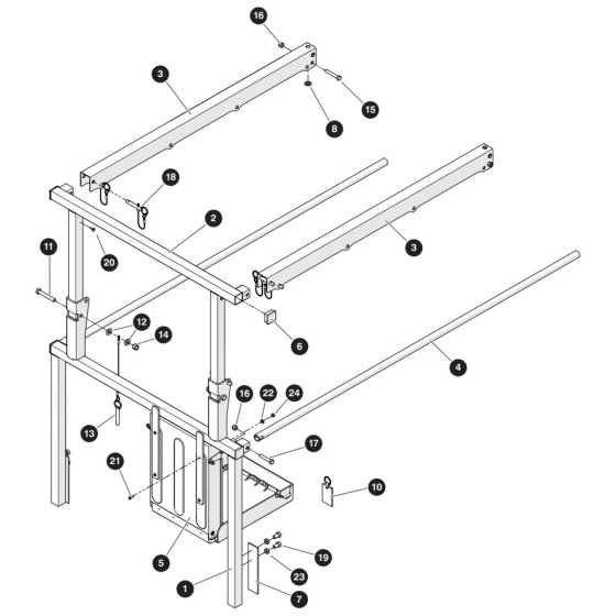 Extension Platform Railing Assembly for Skyjack SJ3226 E DC Scissor Lift