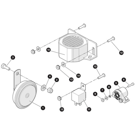 Horn, Beeper Assembly for Skyjack SJ5545 E DC Scissor Lift