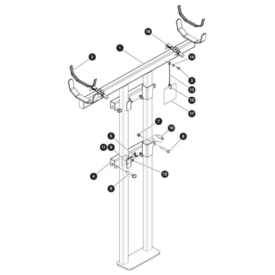 Heavy-Duty Pipe Rack Assembly for Skyjack SJ5545 E DC Scissor Lift