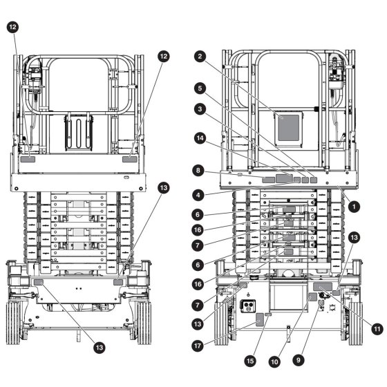Decals -1 for Skyjack SJ5545 E DC Scissor Lift