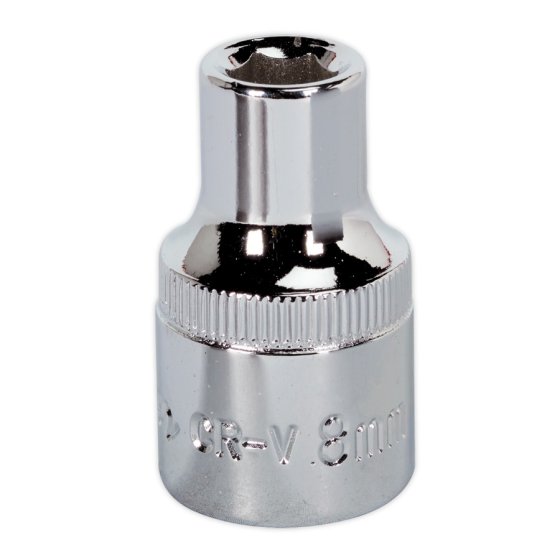 WallDrive Socket 8mm 1/2"Sq Drive Fully Polished Sealey Part No. SP1208