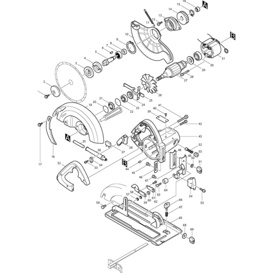 Makita SR2100 Main Assembly