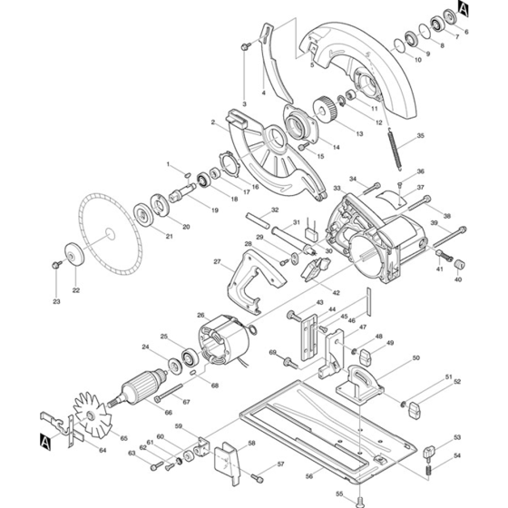 Makita SR2600 Main Assembly