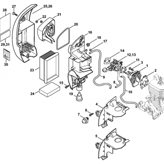 Space Flange & Air Filter Assembly