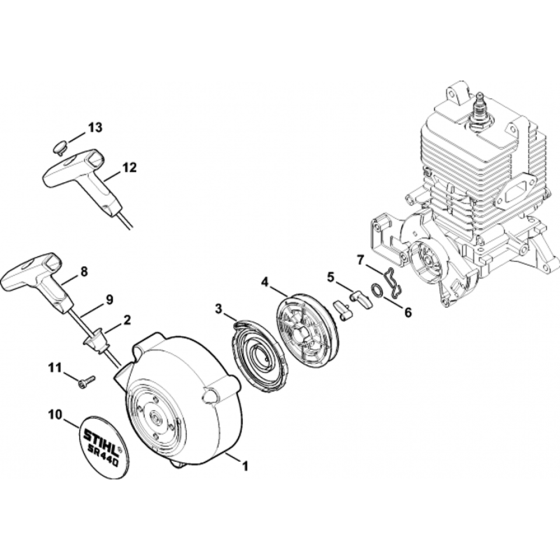 Rewind Starter for Stihl SR440