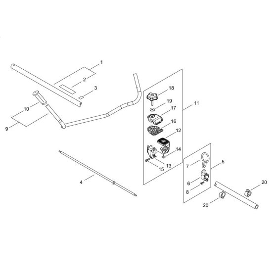 Main Pipe & Handle for ECHO