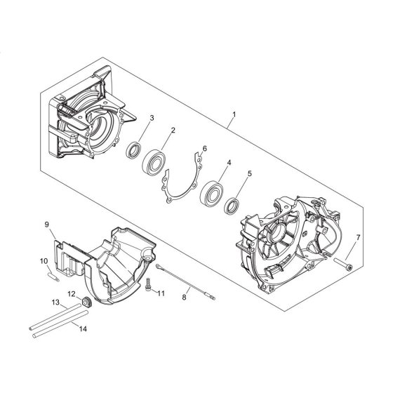 Crankcase for ECHO SRM-520ES/U