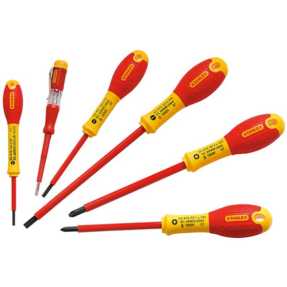 FatMax VDE Insulated Parallel & Pozi Screwdriver Set of 6 by Stanley - 0-65-443