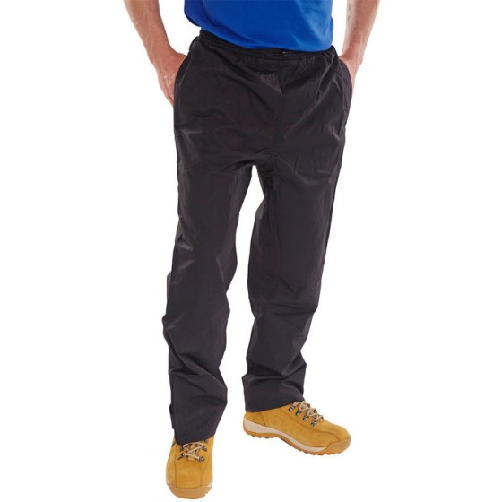 Springfield Trousers Tasoft PU Breathable Nylon Elasticated Waist Black Sml