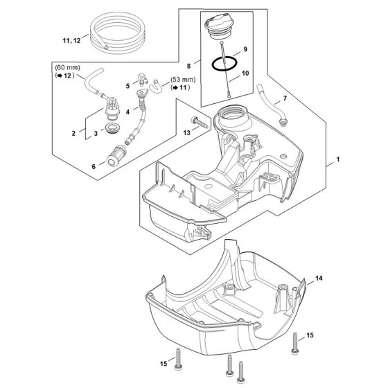 Fuel Tank Assembly for Stihl FS461