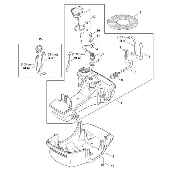 Fuel Tank Assembly for Stihl