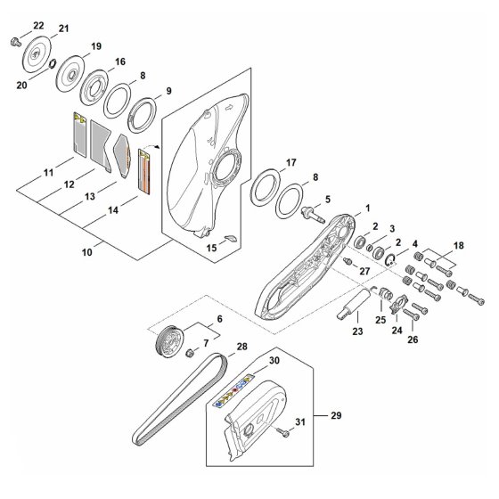 Cast Arm, Guard Assembly for Stihl TSA 350 Disc Cutter