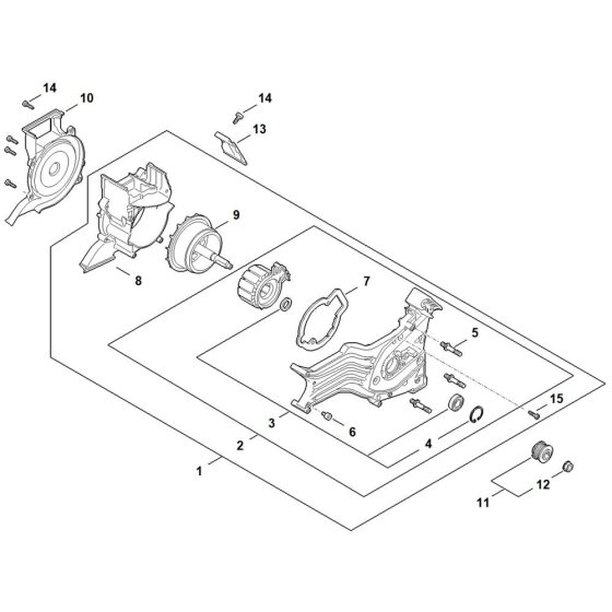 Electric Motor, Motor Housing Assembly for Stihl TSA500 Disc Cutter