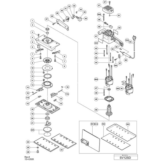 Hikoki SV12SD Main Assembly