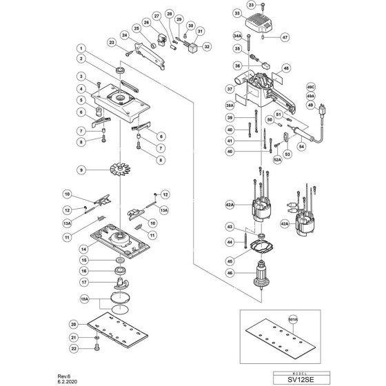 Hikoki SV12SE Main Assembly