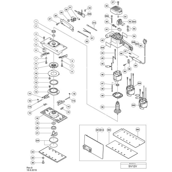 Hikoki SV12V Main Assembly