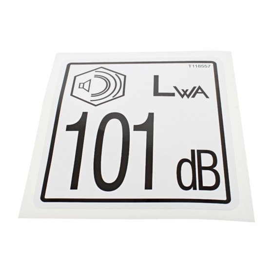 Decal Noise 101 for Terex TA3, TA3S, TA3H, TA3SH Dumpers - OEM No. T118557