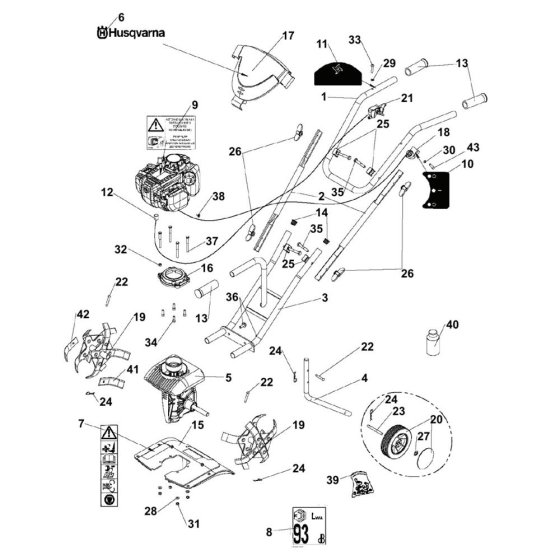 Husqvarna T300 RH Assembly
