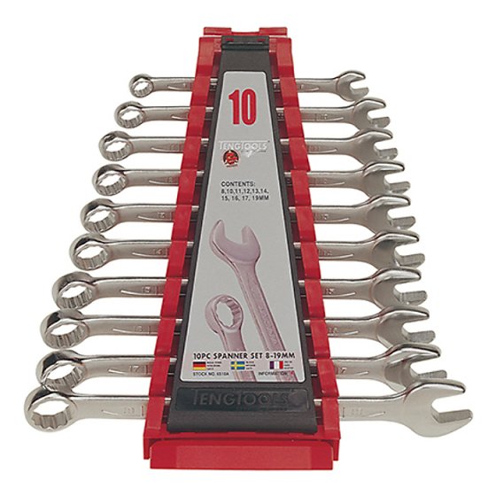 Combination Spanner Set of 10 Metric 8 to 19mm by Teng
