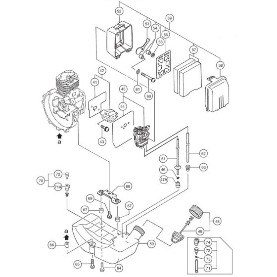 Carburettor & Fuel Tank for THB2510