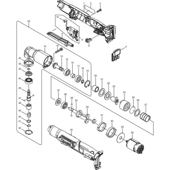 Main Assembly for Makita TL064DWAE