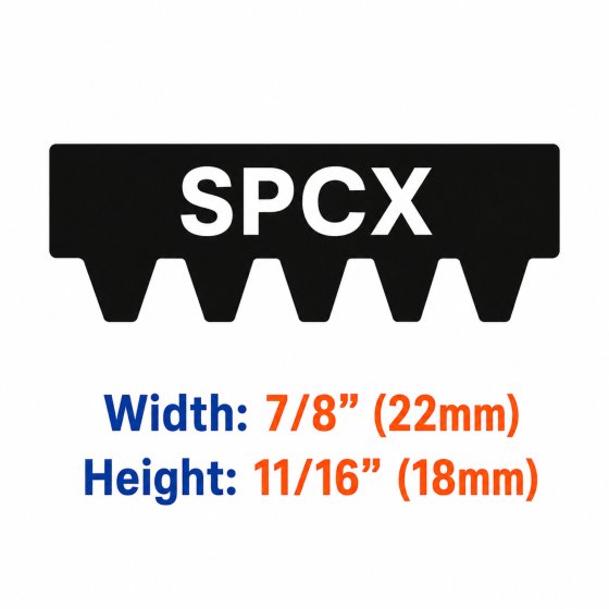 "SPCX" Toothed V-Belts