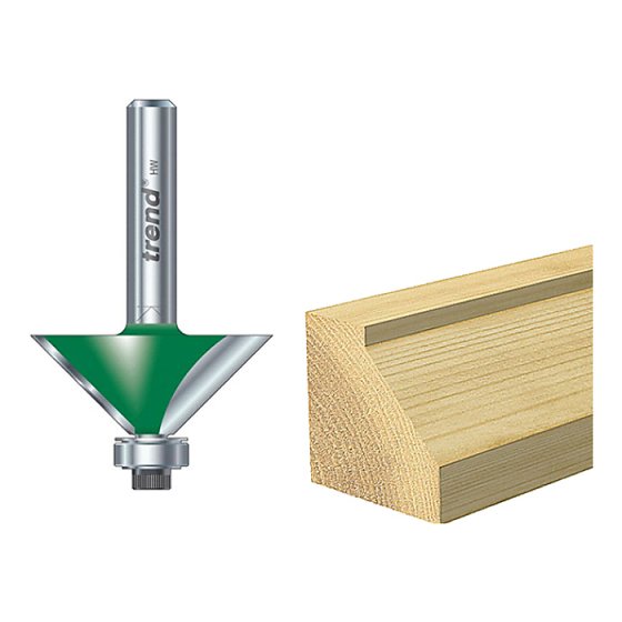 C049 x 1/4 TCT Bearing Guided Chamfer 45ᄚ 12.7 x 32mm by Trend - C049X1/4TC