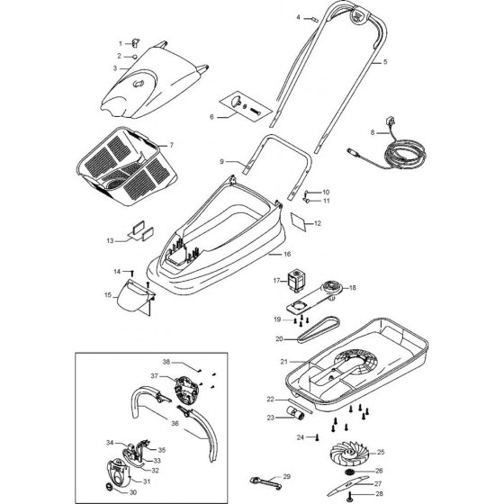 Flymo TURBO COMPACT 330 Assembly