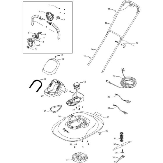 Flymo TURBO LITE 350 Assembly