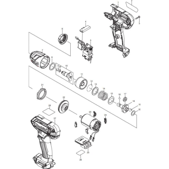 Makita TW140DZ Main Assembly