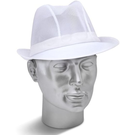 Trilby Hat Disposable Nylon Mesh Head Cover for Hygiene Standards White MED