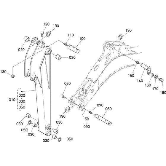 Dipper Arm Assembly for Kubota