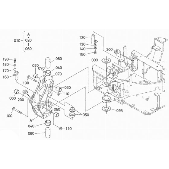 Kingpost Assembly for Kubota U15
