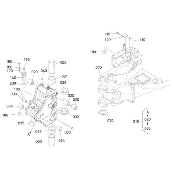 Kingpost Assembly for Kubota